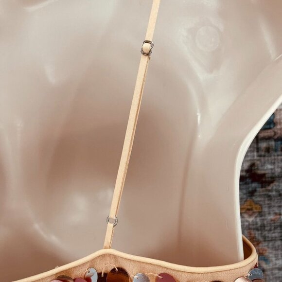 Lovers & Friends Chloe Mini Dress Girls Night Size L Sequin Rose Gold Disco - Picture 7 of 15